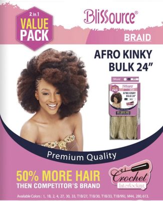 Blissource Afro Kinky Bulk 24”